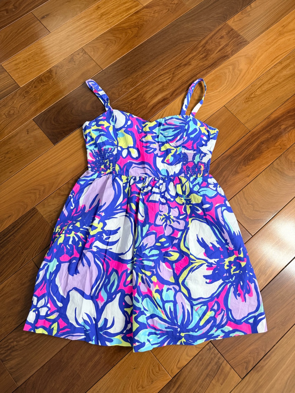 Lilly Pulitzer Bright Floral Sundress in Blue, Pink, Purple, Yellow